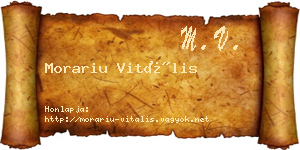 Morariu Vitális névjegykártya